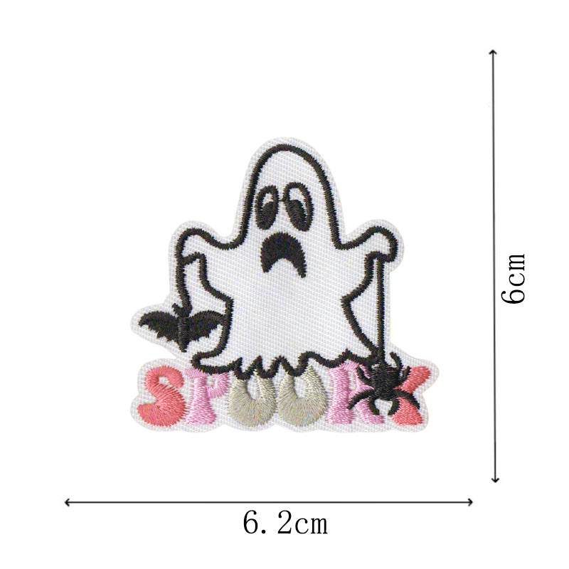 Wholesale new small ghost magic embroidery stickers cartoon cloth stickers handbook mobile phone Halloween decoration stickers DIY embroidery